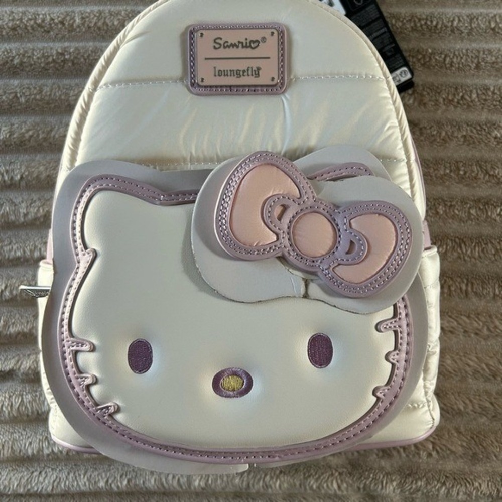 Loungefly Sanrio Hello Kitty Quilted Mini Backpack Lavender Cream SANBK0557 NWT